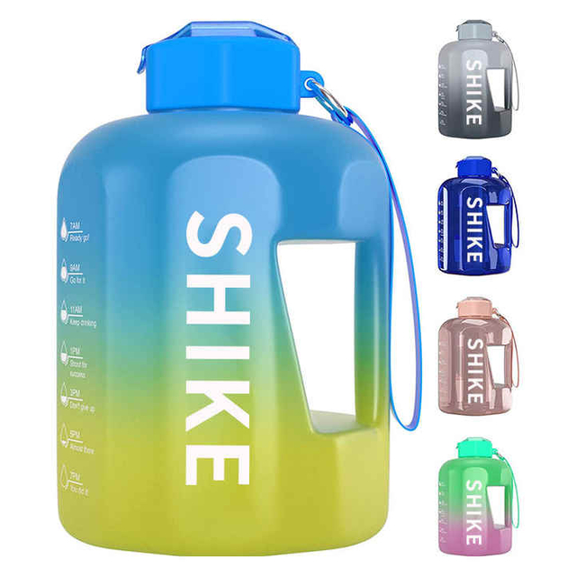 Garrafa De Agua Colorida Botellas De Agua Plastico Plastic Drink Bottle With Logo Half Gallon Motivational Gym Water Bottle