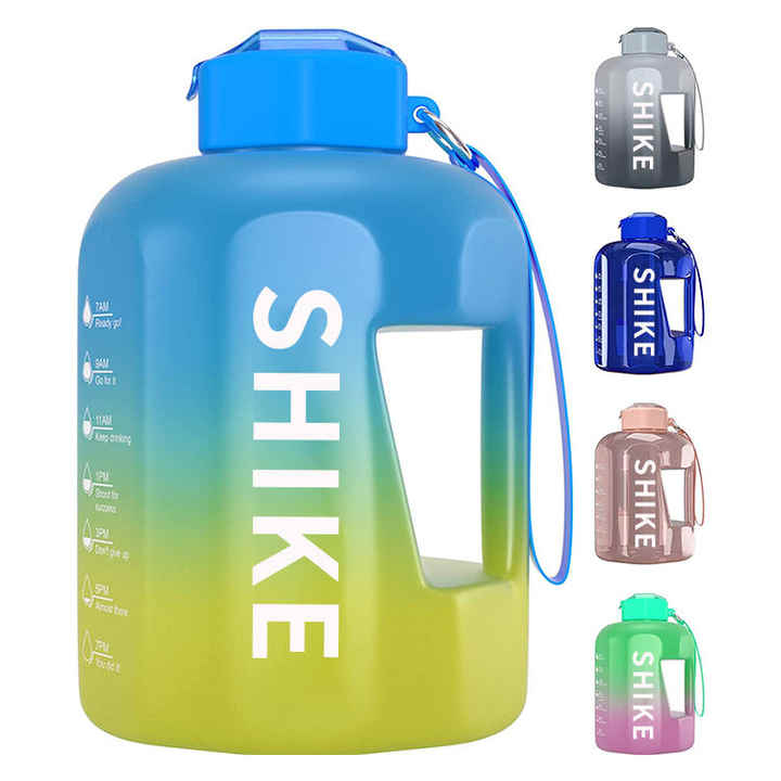Garrafa De Agua Colorida Botellas De Agua Plastico Plastic Drink Bottle With Logo Half Gallon Motivational Gym Water Bottle
