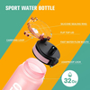 32oz Water Bottles Motivational Sports Water Bottle with Time Marker Tritan BPA Free Wide Mouth Leakproof Plastic Water Bottle
