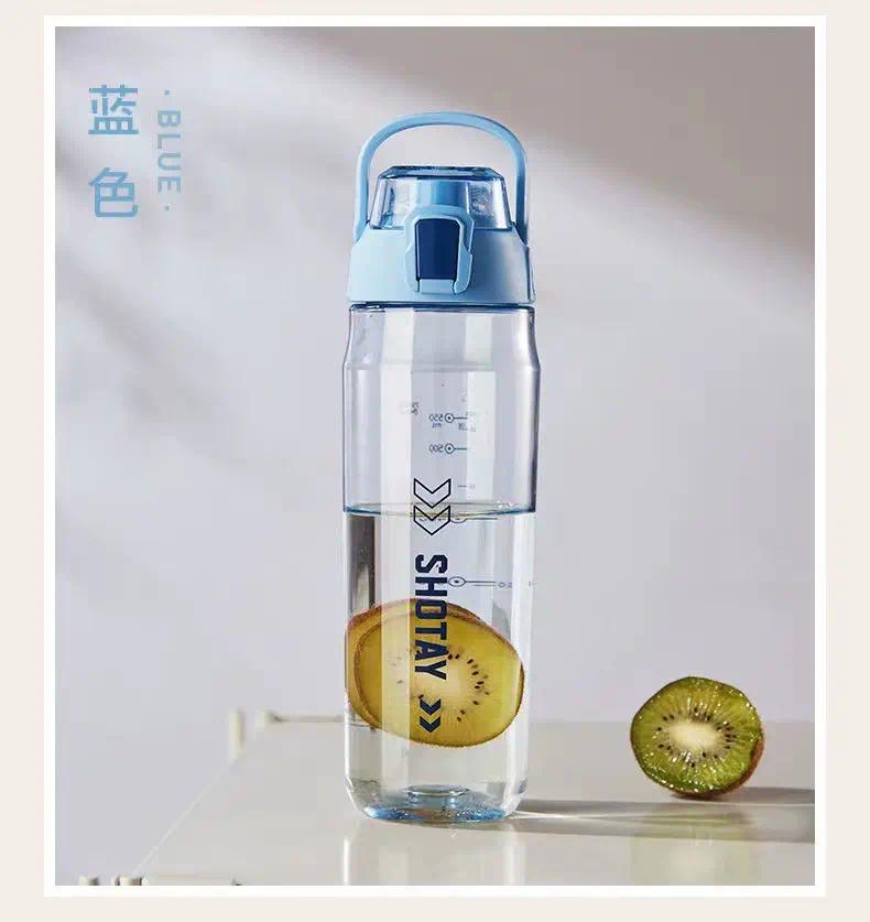 New Cool Gradient Color Grey Black 32OZ 1Liter Motivational Fitness Sports Water Bottle With Time Marker