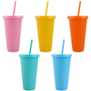 Clear to Colorful 24oz 700ml Pp Cold Color Changing Reusable Plastic Cups Magic Tumblers Plastic Coffee Mug