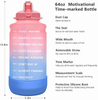 64 0z Motivational Time Marker Water Bottle with Straw Protective Silicone Boot Large Daily Water tank