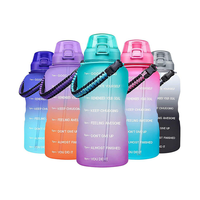 128oz 1 Gallon Botella De Agua Motivational Gym Plastic Water Bottles With Handle Custom Logo