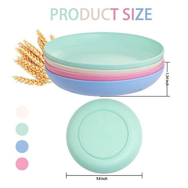 Platos De Fibra De Trigo 25 Cm Deep Dinner Wheat Straw Children Plate Plates
