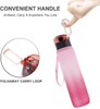 Gradient Leak Proof &Large 1 Liter 32 oz BPA Free Water Bottle with Time Marker Fruit Infuser Strainer