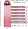 Gradient Leak Proof &Large 1 Liter 32 oz BPA Free Water Bottle with Time Marker Fruit Infuser Strainer