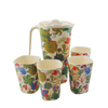 Kitchenwares Biodegradable Bamboo Fibre Large Water Jug Cup Set