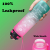 1000ml Water Bottles Customization Plastic Big Capacity Bottles with Time Marker Wide Mouth Leakproof Durable