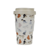 Portable Eco-friendly Reusable Biodegradable Bamboo FIber Coffee Mugs Cups With Silicone Sleeve