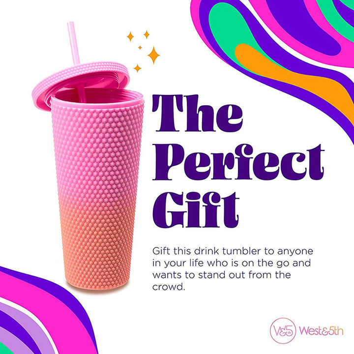 2024 Gradients Color Gym Insulated Water Bottle Plastic Water Bottle with Straw