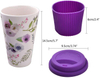 Eco-friendly PLA 400ml Wholesale Custom Pattern Reusable Bamboo Fiber Coffee Cup with Lid
