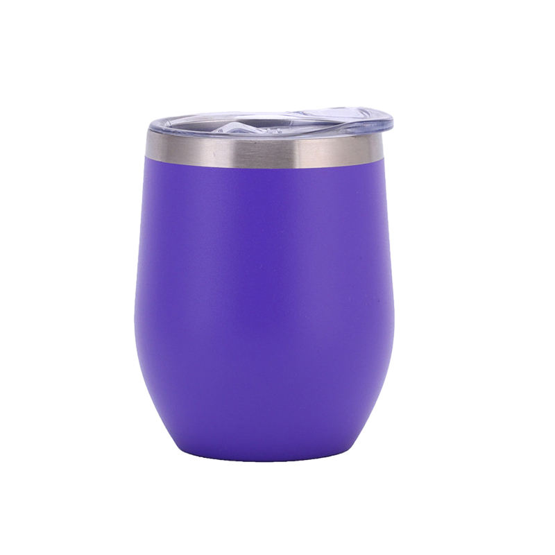 12oz High Quality Double Wall Insulated Custom Logo Stainless Steel Coffee Mugs Egg Shape Tumbler With Lid