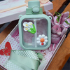 Botellas De Agua Reutilizables Leak Proof Reusable Gym Sport Flat Square Tritan Water Bottle