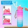 Garrafa De Agua Platico Personalizada 1 Litre Custom Water Bottle With Time Marker With Straw Bottles
