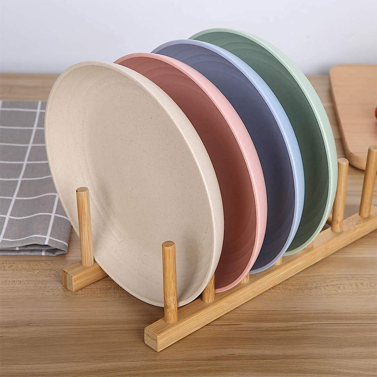 RPET Pratos Palha De Trigo Picnic Wheat Straw Fiber Bowl Biodegradable Dishes Plate Plates
