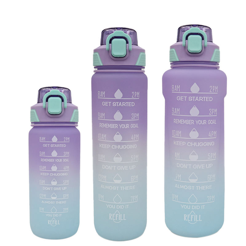 Personalized Big Custom Water Motivational Sports Gym Plastic Water Bottles Cups Water With Custom Logo