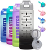 Wholesale 32oz Motivational Water Bottle Outdoor Custom LOGO BPA Free Wide Mouth Plastic Sport Water Bottle