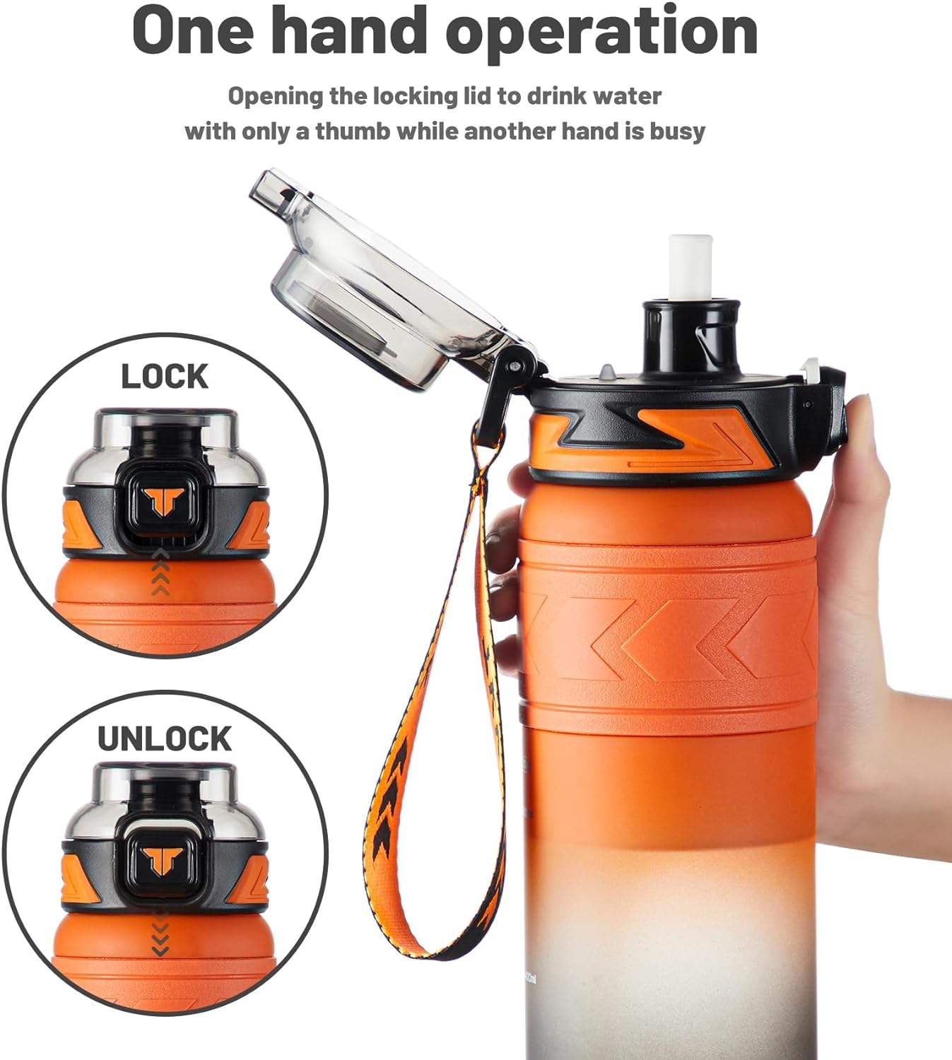 800ml/1000ml Tritan Custom Logo Sport Water Bottle with Straw for School Student Portable and BPA FREE