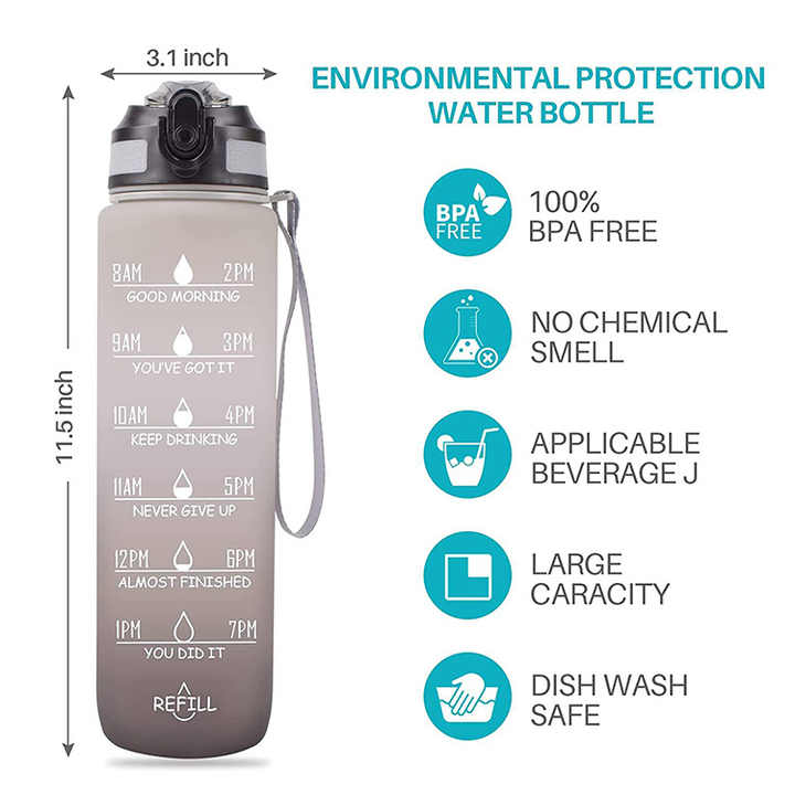 Botella De Agua Con Logotipo Personalizado Supplier Bottle With Straw Sports Gym Great for Hiking Large Capacity Water Bottle