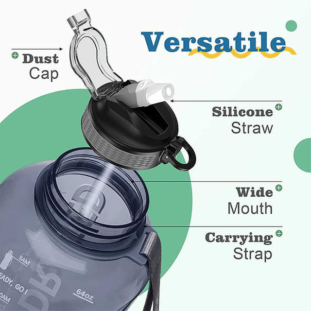 Bouteille Deau En Plastique Pour Le Sport 2L 2 Liter Bpa Free Sports Sport Water Bottle