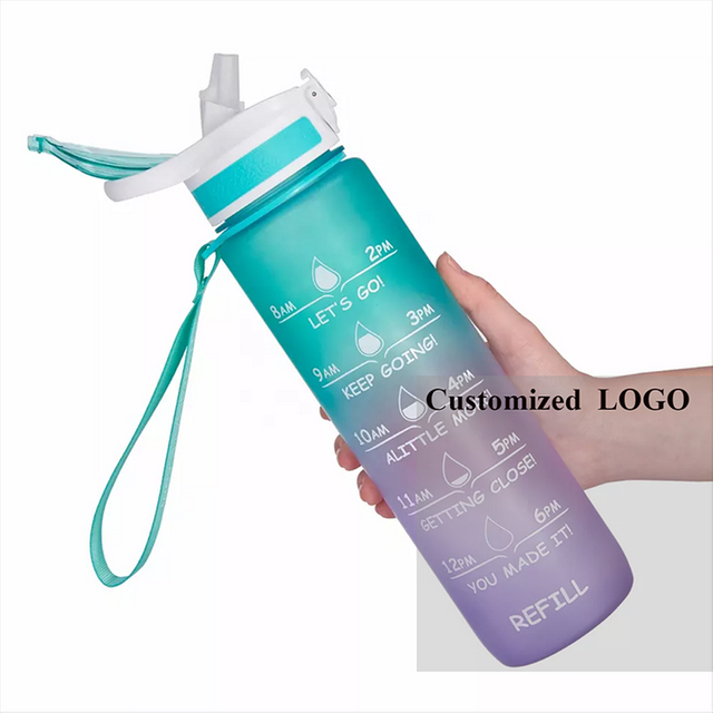 Garrafinha De Agua Garrafa De Agua De 1 L Botella Plastico Wholesale Sports Motivational Water Bottle With Time 1 Liter