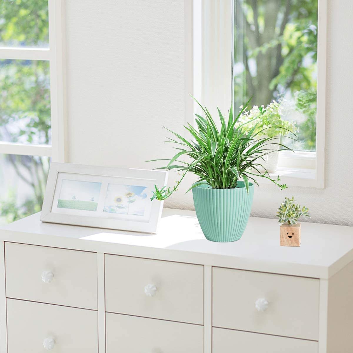 Eco-friendly Unbreakable Design Flower Pot Cheap Plant Biodegradable Custom Printing Bamboo Fiber Flower Pot Garden
