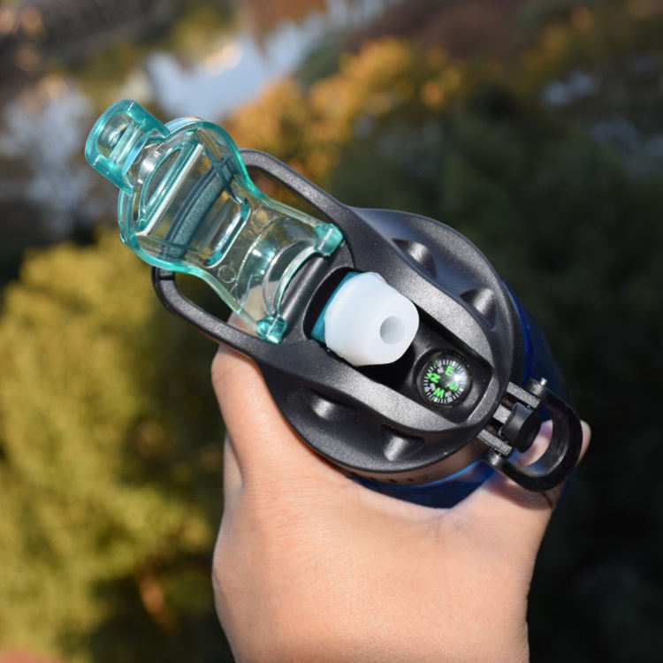Portable Leak Proof Plastic Tritan Material Sports Carbon Filter Water Bottle