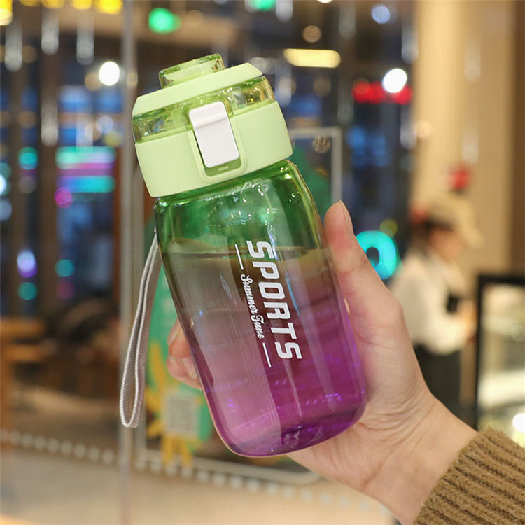 2024 500ml Drinking Bottle Sport Plastic Gradient Colour Water Bottle