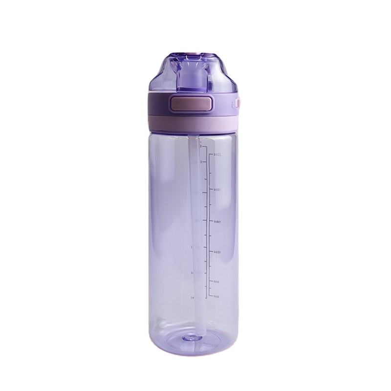 Wholesale 750Ml Leak Proof Training Gym Fitness Water Bottle With Capacity Scale Lid Straw