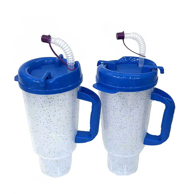 32 Ounce Oz 32Oz Plastic Tumbler Cup With Handle and Straw Lid Bpa Free Water Bottle