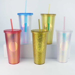 Diamond Studded Water Bottle Customizable Coffee Creative Coolest Tumbler With Straw