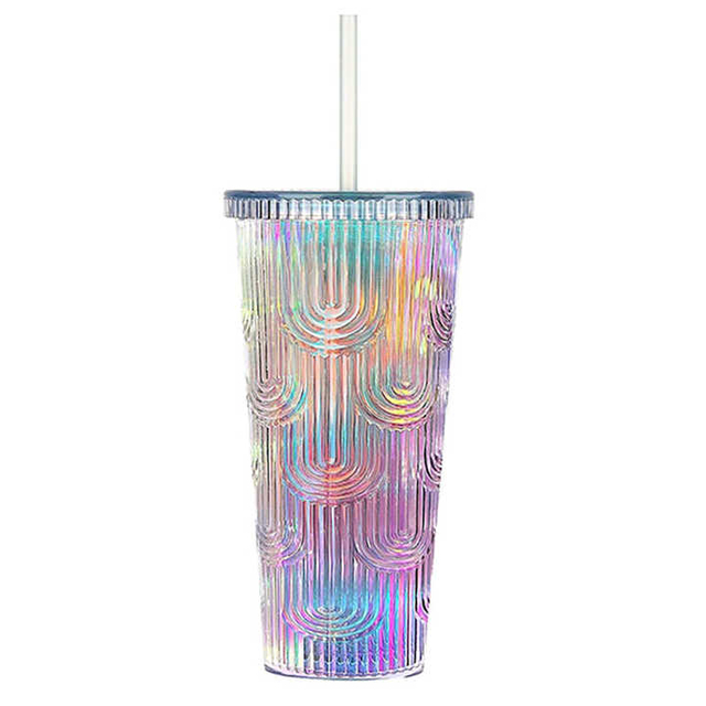 Leak Proof Dishwasher Safe Tumbler With Straw Double Wall Fancy Decorated Tumblers