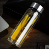 Glass Tea Infuser Bottle Double Wall Borosilicate Portable Tea Bags 12OZ/350ml