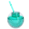 New Double Layered Ice Ball Drink Water Bottle with Straw Summer Outdoor Girl Student Straw Water Plastic Water Bottles Cup