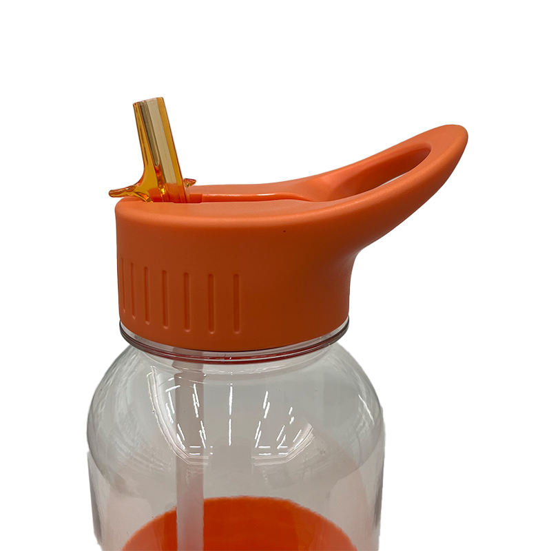 Large Capacity Fitness PETG Sports Water Bottle 1L Water Bottle with Straw Plastic Water Bottle