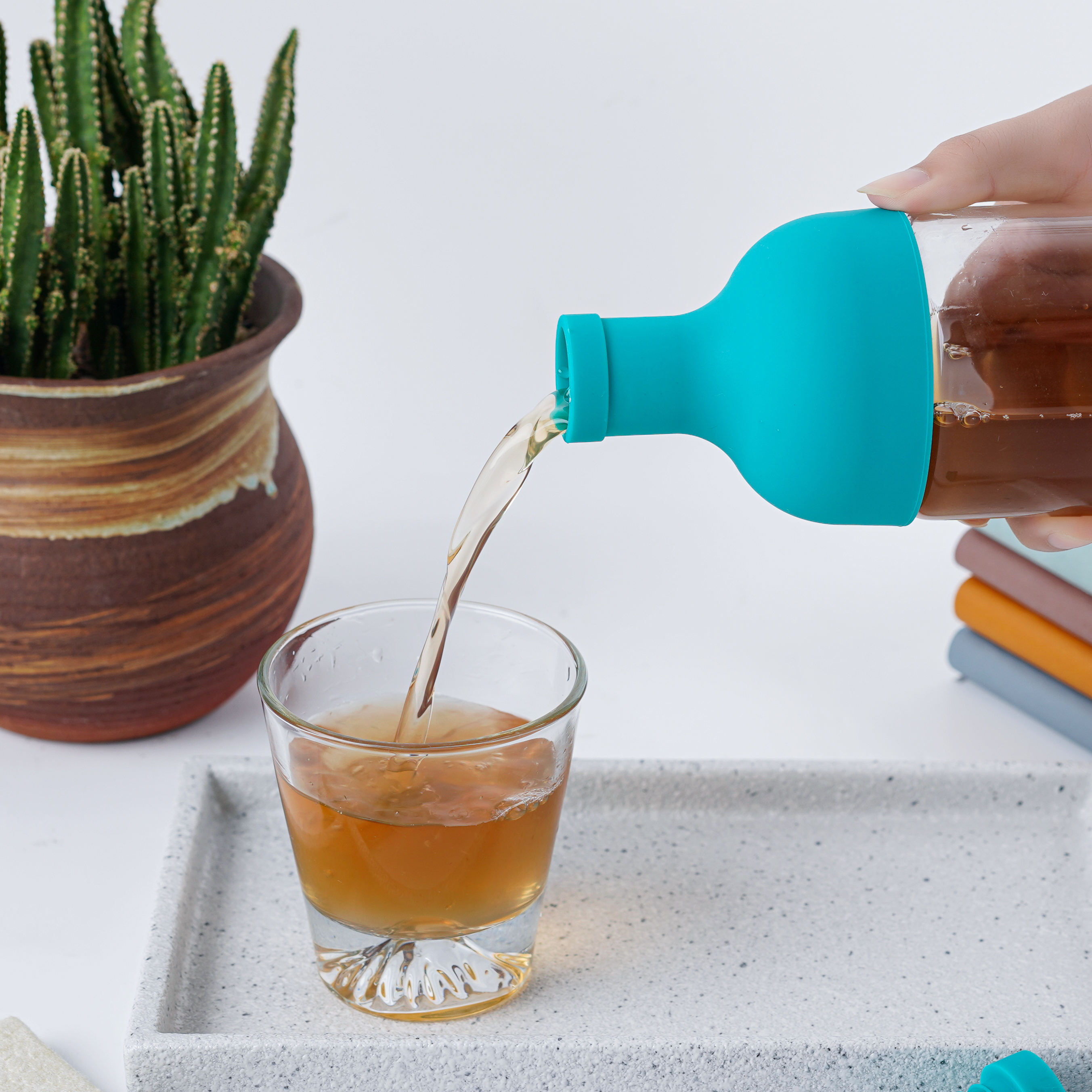 2024 1000ML High Borosilicate Glass Bottle High Temperature Resistant Cold Tea Infuser Belt 304 Stainless Steel Filter
