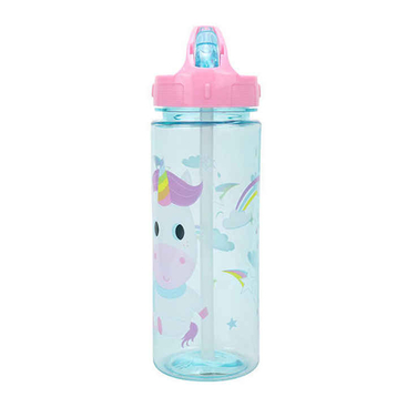 Wholesale Cartoon Pattern School Children Fancy Colorful Bpa Free Tritan Plastic Water Bottle With Straw Handgrip