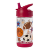 Bpa-free 350ml Kids Cute Clear Plastic Water Bottle for Drinking Silicone Straw Flip Top Custom Color Logo