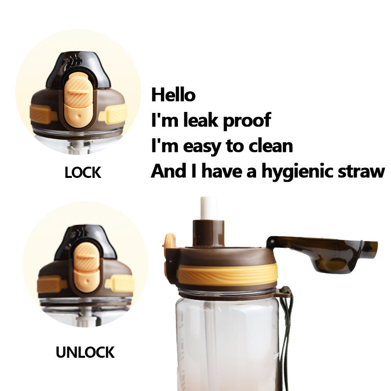 Best Selling 2024 32oz 1000ml pp Pc Custom Water Bottle Plastic Outdoor Gym Fitness Bottle with Straw Straps