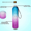 Bottle With Time Marker 32OZ 1Liter Motivational Reusable Water Bottles With Times to Drink BPA Free Frosted Plastic