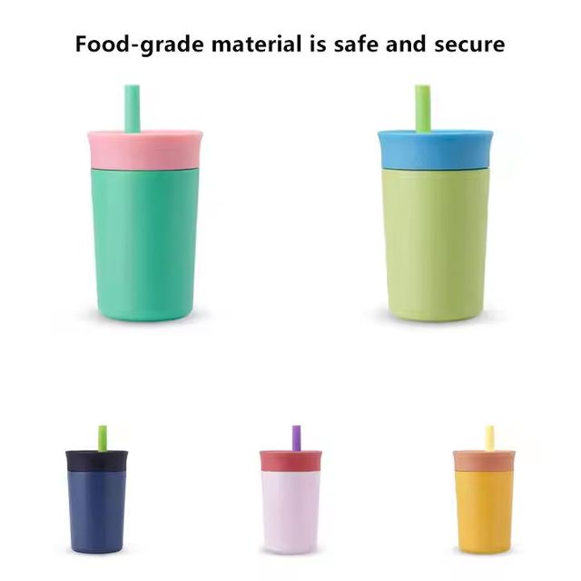Custom 12 Oz Colorful Wide Mouth Kid Double Wall Stainless Steel Insulated Tumbler Cup With Straw