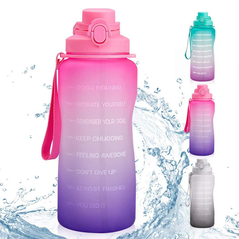Large 75oz Motivational Water Bottle with Time Marker & Straw,Leakproof BPA Free Hydration Water Jug Ensure You Drink Water