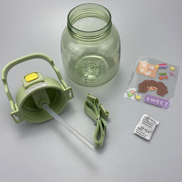 1300ML/45OZ Motivational Sports Water Bottle BPA-free Large W/ Straw Time Marker