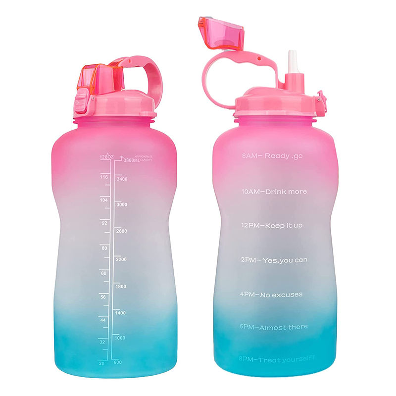 64 oz Water Bottle with Time Marker to Drink Half Gallon Motivational Water Bottle with Straw and Handle Large BPA Free Bottle