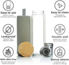 Custom 400Ml Glass Drinking Bottle Water Bottle With Bamboo Lid Direct Drinking