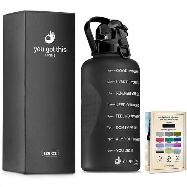 Top Seller 2200ml Plastic Half Gallon Water Bottle With Time Marker