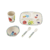 Five-piece Set Clear Design Natural Organic Bamboo Fiber Kids Tableware