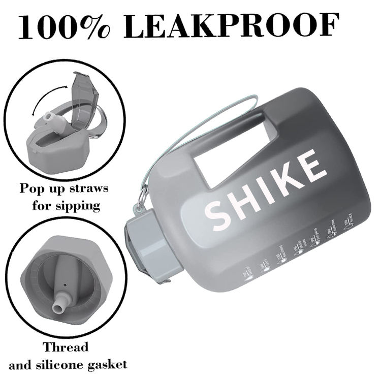 74OZ Leakproof Drinking Water Bottle With Time Marker Straw to Ensure You Drink Enough WaterThroughout the Day for Fitness