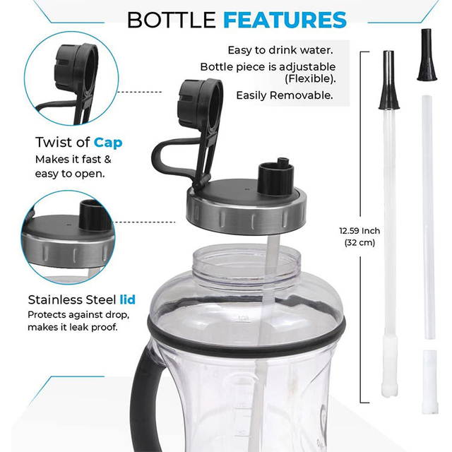 2.2L Gym/sport/camping Plastic Water Bottles with Handle Easy Carry Camouflage Sleeve Are Available in Stock