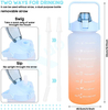 Water Bottle 1/2 Gallon Motivational Large Water Bottle With Time Marker & Straw